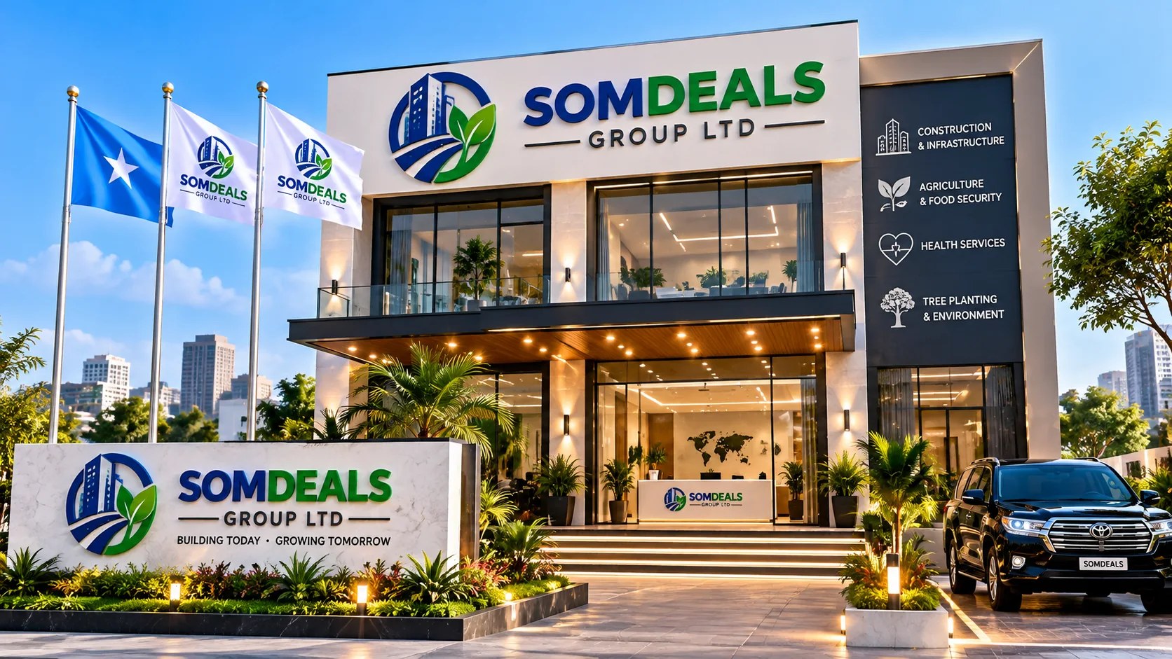 Concept illustration of a modern corporate building